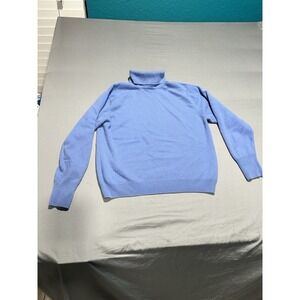 VTG‎ Betsys Baby Blue 100% Cashmere Turtle Neck Sweater M
